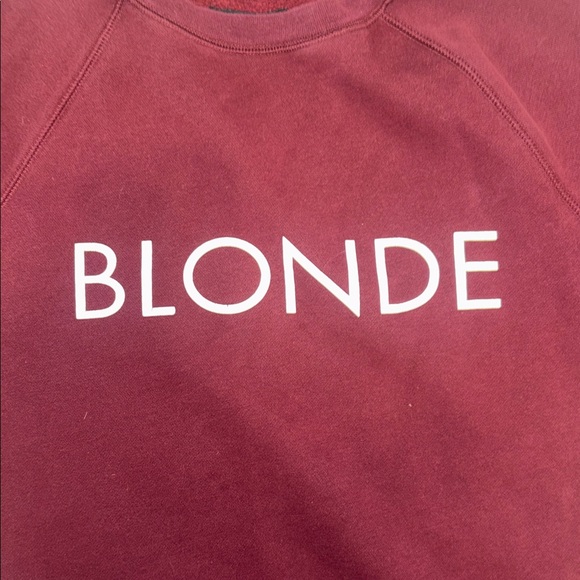 Brunette The Label Sweaters - “BLONDE” Brunette The Label Burgundy Crew Neck Sweater